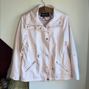 Guess‎ Los Angeles Blush Pink with Gold Zippers Women's Rainwear Jacket
L EUC